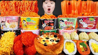 ASMR MUKBANG convenience store store, FIRE Noodle, HOT DOG, GIMBAP, Tteokbokki EATING SOUND !