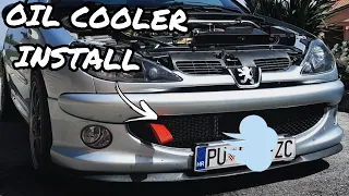 INSTALLING OIL COOLER!!!On my Peugeot 206!!