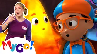 Blippi Wonders - The Floor is Lava! + MORE! | Cartoons For Kids | MyGo! Sign Language For Kids | ASL