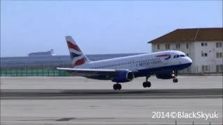 British Airway A320 Landing at Gibraltar Airport. Full HD 1080p