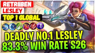 No.1 Lesley 83.3% Win Rate S26 [ Top 1 Global Lesley ] Retriiben - Mobile Legends Gameplay And Build