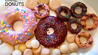 CAKE STYLE BAKED DONUTS recipe, no eggs, no dairy,  no kneading, vegan