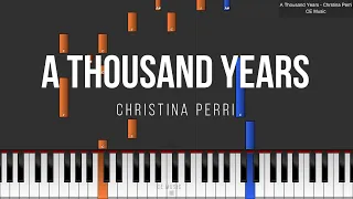 A Thousand Years - Christina Perri | SLOW Piano Tutorial with String (lyrics + sheet music)