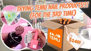 Trying TEMU Nail Products?! 3D Sculpting Gel Tutorial | Gel Polish | Nail Charms | Nail Organizers