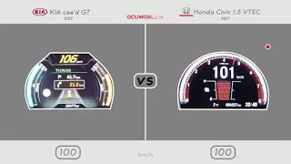 KIA cee'd GT (204hp) VS Honda Civic 1.5 VTEC (182hp) // 0-160 km/h