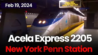 Amtrak Acela Express 2205 Departs NY Penn - Northeast Corridor [Feb 19, 2024]