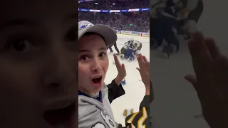 Fans break the glass at @TBLightningNHL VS Vegas Knights game