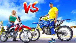 BOYFRIEND vs GIRLFRIEND DIRTBIKE RACE ($10,000 CASH BET)