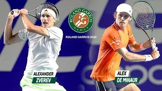 ALEXANDER ZVEREV VS ALEX DE MINAUR FRENCH OPEN 2024 | TENNIS ROLAND GARROS 🔴 QUARTERFINAL