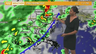 Cold front moves through today bringing some rain