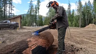 NOT Sure What's BETTER - Debarking A Burned Log From A Fire, A Log Delivery, Or Milling Logs Again?