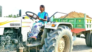 Eicher 551 Sarpanch tractor | Village Girl Driving Tractor Trailer - JCB Machine in Indian girl