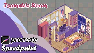 [Procreate Timelapse] Anyone Can Draw This ISOMETRIC ROOM in PROCREATE