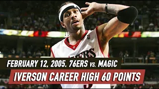 Throwback Feb 12, 2005. Sixers vs Magic Iverson Career High 60 points - Full Game Highlights