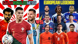 Salah & Ronaldo & Messi 🆚 European Legends (Benzema, Mbappe, Cruyff, Van Basten, Lewa, Zidane)💪⚽🔥