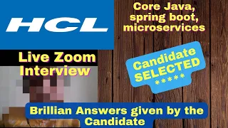 HCL java developer lead interview questions and answers | Live Interview| 2023