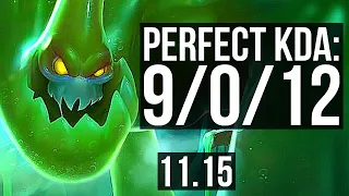 ZAC vs KHA'ZIX (JUNGLE) | 9/0/12, 1.5M mastery, 800+ games, Legendary | BR Master | v11.15