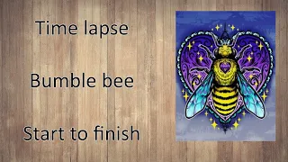 Start to finish time lapse diamond painting Bumble Bee by Jazmin Castillo - Distracted by Diamonds