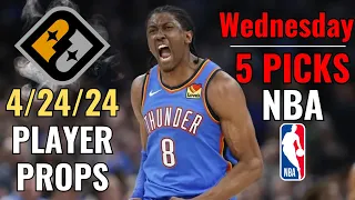 PRIZEPICKS NBA WEDNESDAY 4/24 CORE PLAYER PROPS!! PLAYOFFS!!!