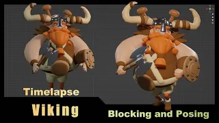 Blender character blocking and posing  Viking Timelapse