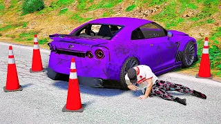 ПОПАЛ В ЖЕСТКУЮ АВАРИЮ НА NISSAN GTR ВО ВРЕМЯ ГОНКИ! - РЕАЛЬНАЯ ЖИЗНЬ В GTA 5 ⚡ГАРВИН