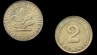 münze 2 pfennig 1991 stolz auf deutschland