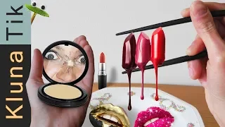 EATING lipstick, make-up & glitters! | KLUNATIK COMPILATION ASMR eating sounds COMER MAQUILLAJE