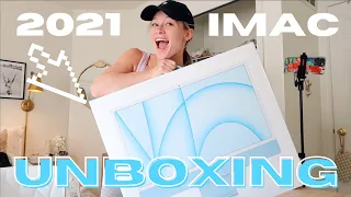 2021 iMAC UNBOXING | Blue iMac Unboxing + First Impressions!