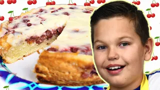 Quick Cherry Pie with sour cream filling. How to make Russian Cherry Sour Cream Pie