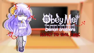 Obey Me demon brothers react to Evil F!MC | Obey Me x F!MC | GCRV | Gacha Club