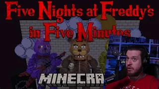 Реакция на Five Nights at Freddy's in Five Minutes - A Minecraft Roller Coaster Music Video FNAF