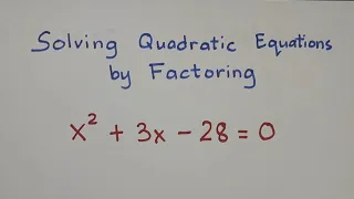 Solving Quadratic Equations by Factoring @MathTeacherGon