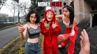 MONEY HEIST ESCAPING BEAUTIFUL GIRLS 2.0 (Epic Parkour POV Chase)