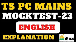 TS PC Mains English Mock Test -23 Explanation by Sandeep Sir