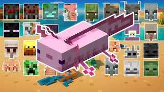 AXOLOTL VS ALL MOBS | MINECRAFT