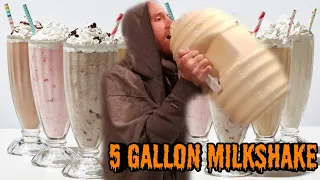 World's Largest Milkshake Challenge | 5 Gallon Vanilla Milkshake