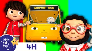 Wheels on the Bus | Vehicle songs | 4 hours of 🚌Wheels on the BUS Songs! 🚌 Nursery Rhymes for Kids
