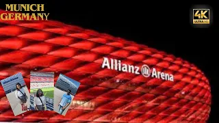 Walking tour of Allianz Arena Stadium, FC Bayern Museum Munich. 4K