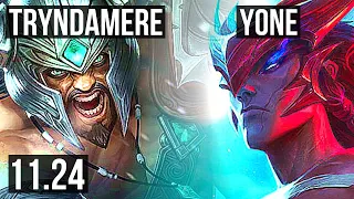 TRYNDA vs YONE (TOP) | 6/0/3, 300+ games, Dominating | NA Master | 11.24