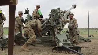 US Soldiers Fires a M777 Howitzer • Fort Irwin, Calif