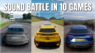 Car Sounds Battle in 10 Games: Lamborghini Urus / FORZA vs GRAN TURISMO vs MOTORFEST & more!