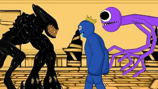 Beast Bendy Demon Ink vs Blue, Purple Rainbow Friends. Bendy and the Dark Revival Animation.