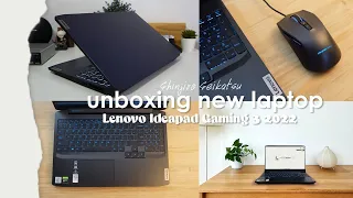 📦 unboxing my new laptop - lenovo ideapad gaming 3 + accessories | best budget gaming laptop 2022