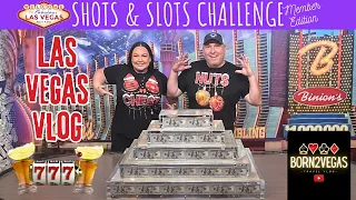 SHOTS & SLOTS CHALLENGE No.4 DOWNTOWN FREMONT - Vegas Travel Vlog Day 4 - November 2023
