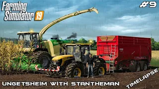 Maize silage harvest in mud & rain | Ungetsheim with @StanTheMan_ | Farming Simulator 19 | Episode 9