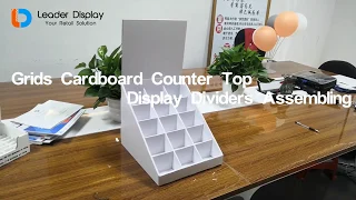 Cardboard Counter Top Display with Grids Assembling