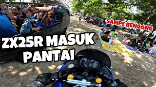 SEMUA PADA NGELIATIN‼️ BAWA ZX25R KE PANTAI (PAKE OLI IPONE)