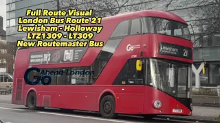 *Extended* Full Route Visual | London Bus Route 21 | Lewisham, Shopping Centre - Holloway, Nags Head