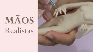 Como fazer MÃOS realistas em biscuit