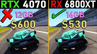 RTX 4070 vs RX 6800 XT - 12 GB vs 16GB | Test in 10 Games 1440p | Tech MK